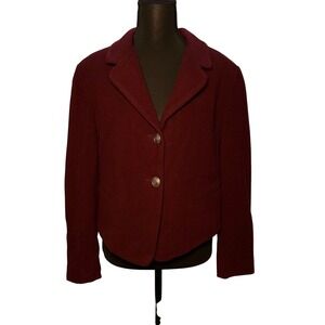 Vintage CRISTINA Wool Cashmere Cropped Blazer Jacket Luxury Dark Academia WomenL